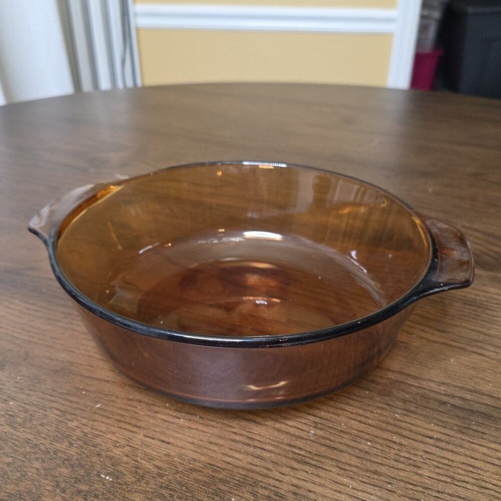 Vintage Anchor Hocking Fire King 2 Qt Casserole Dish‎ #25 Amber USA No Lid